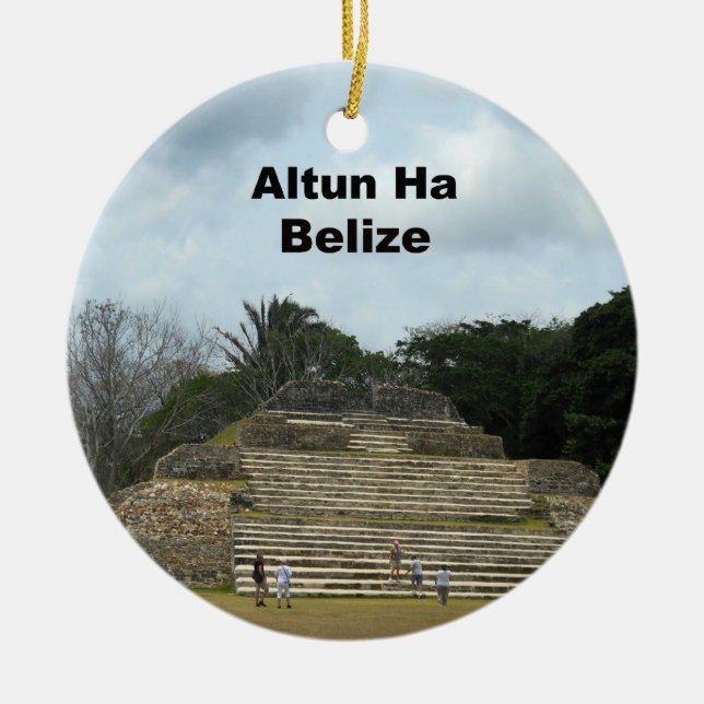 Altun Ha, Belize Ceramic Ornament (Front)