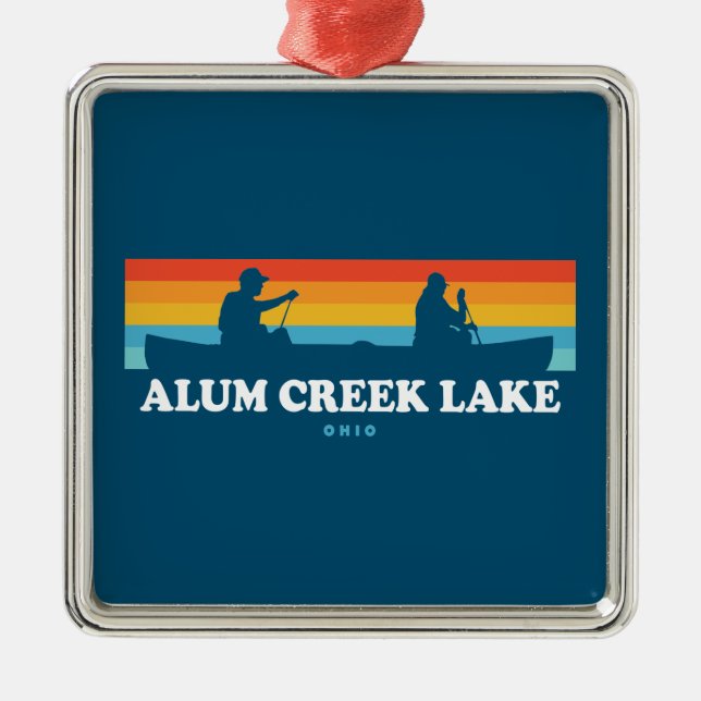 Alum Creek Lake Ohio Canoe Metal Ornament (Front)