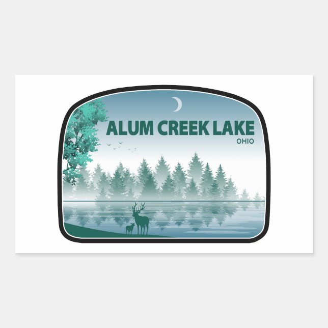 Alum Creek Lake Ohio Deer Sticker (Front)