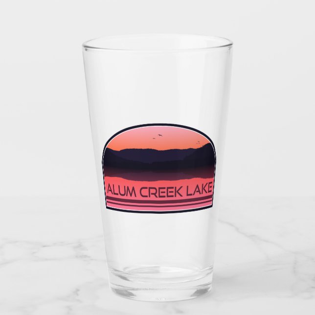 Alum Creek Lake Ohio Red Sunrise Glass (Front)