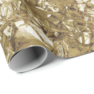 Aluminium Foil Gold Glam Metallic Wrinkled Wrapping Paper