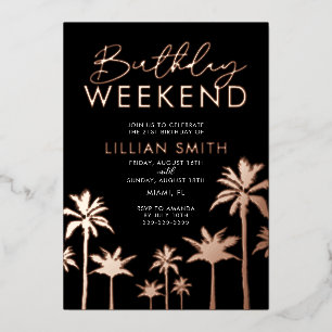 Aluminium Invitation Anniversaire Tropicale de Weekend en Pa