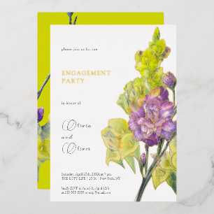 Aluminium Invitation avec fleurs de gladiolus et calla en fe