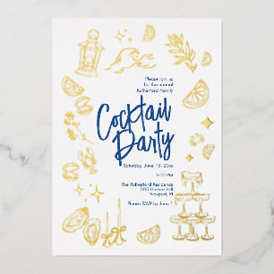 Aluminium Invitation de cocktail de bord de mer en feuille d