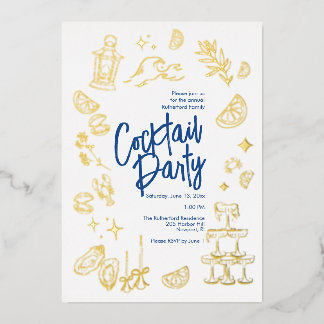 Aluminium Invitation de cocktail de bord de mer en feuille d