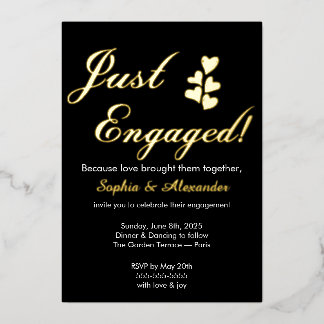 Aluminium Invitation de fiançailles en feuille d'or et blanc