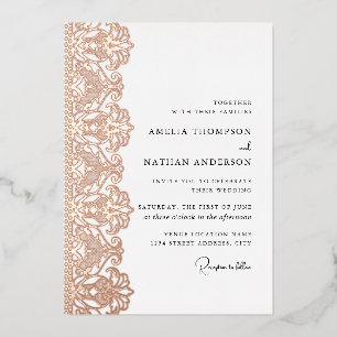 Aluminium Invitation de mariage élégante en or rose avec den