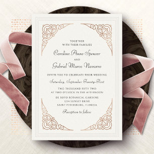 Aluminium Invitation de mariage élégante en papier métallisé
