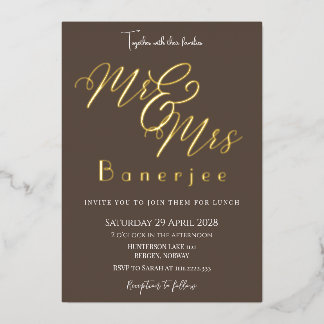 Aluminium Invitation de mariage en feuille d'aluminium M. et