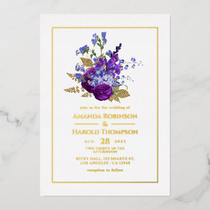 Aluminium Invitation de mariage en feuille métallisée floral