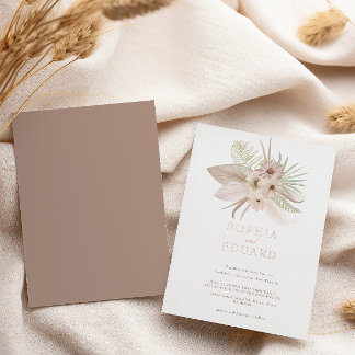 Aluminium Invitation de mariage en feuille métallisée floral