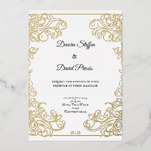 Aluminium Invitation décorative élégante en feuille d'or min