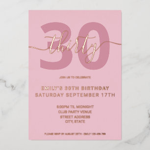 Aluminium Invitation élégante de 30e anniversaire en feuille