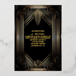 Aluminium Invitation en feuille d'aluminium Art Déco