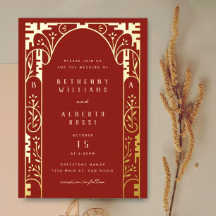 Aluminium Invitation en feuille d'aluminium Art Nouveau élég