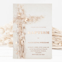 Invitation en feuille d'aluminium pour baptême de