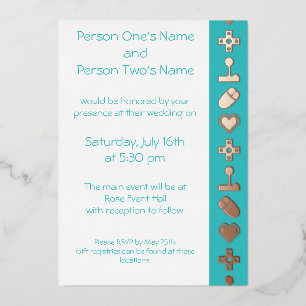 Aluminium Invitation en feuille de turquoise pour un mode mu