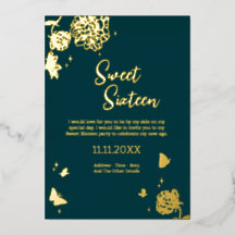 Invitation en feuille d'émeraude verte pour Sweet