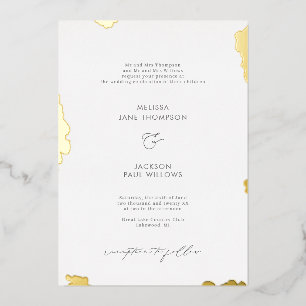Aluminium Invitation en feuille d'or avec bords dorés design