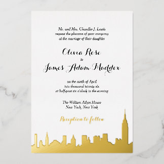 Aluminium Invitation en feuille d'or New York New York