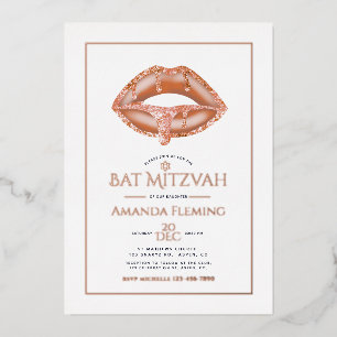 Aluminium Invitation en feuille d'or pour Bat Mitzvah avec l