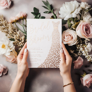 Aluminium Invitation en feuille d'or pour douche de mariée e