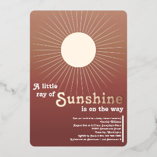 Aluminium Invitation en feuille d'or Rose Gold Sunshine Baby