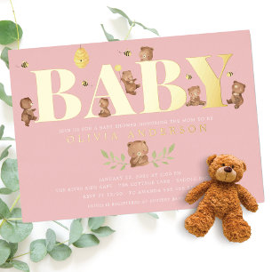 Aluminium Invitation en feuille métallisée pour baby shower