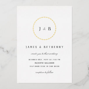 Aluminium Invitation en feuille simple Art Déco