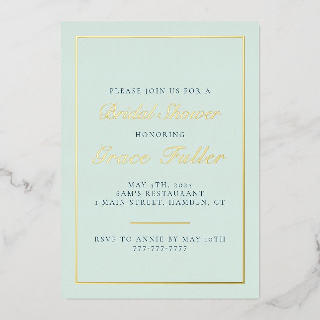 Aluminium Invitation en feuille simple et élégante (Recto)