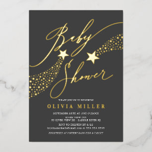 Aluminium Invitation moderne Little Star en feuille métallis