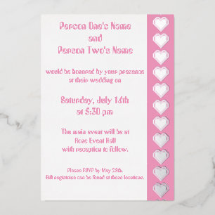 Aluminium Notre invitation en feuille de rose pétale avec cœ