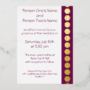 Aluminium Tabletop Chic en Feuille de Vin Invitation