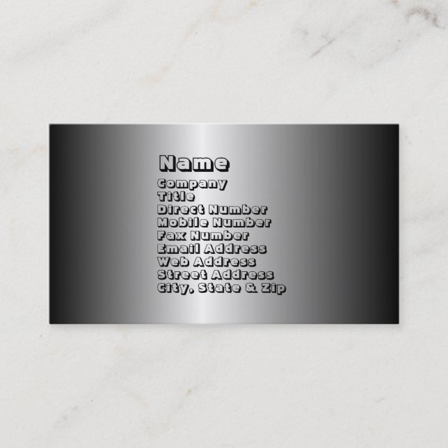 Aluminum Business Card (Front)