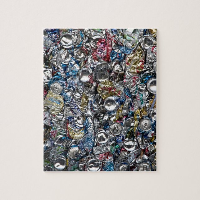 Aluminum Cans Being Recycled Jigsaw Puzzle (Vertical)