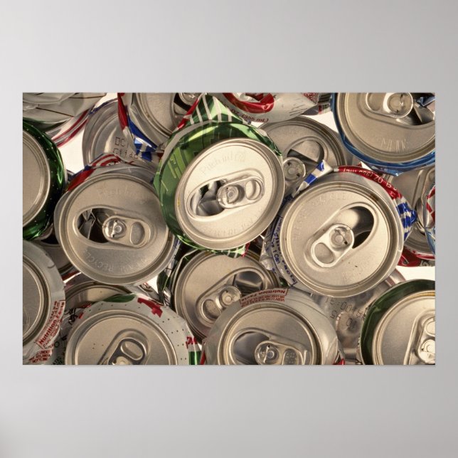 Aluminum cans, recycled poster (Front)