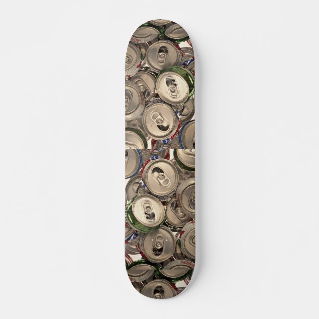 Aluminum cans, recycled skateboard (Front)