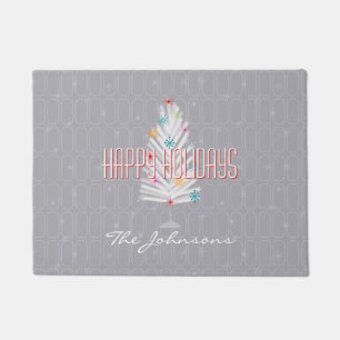 Aluminum Christmas Tree Grey Christmas Doormat