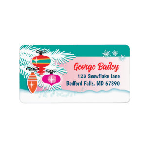 Aluminum Christmas Tree Return Address Labels 3