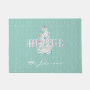 Aluminum Christmas Tree Teal Christmas Doormat