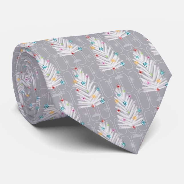 Aluminum Christmas Trees Grey Christmas Tie (Rolled)