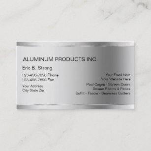 Aluminum Construction Business Cards