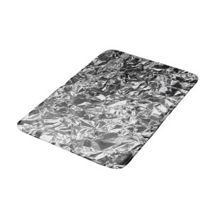 Aluminum Foil Design Silver Colour Bath Mat