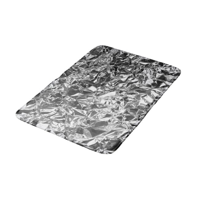 Aluminum Foil Design Silver Colour Bath Mat (Angled)