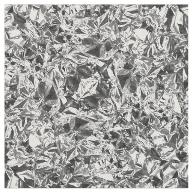 Aluminum Foil Design Silver Colour Fabric (Close Up)
