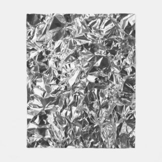 Aluminum Foil Design Silver Colour Fleece Blanket