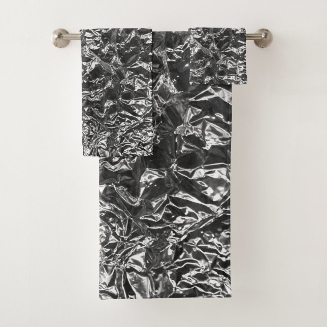 Aluminum Foil Metal Texture Bath Towel Set (Insitu)
