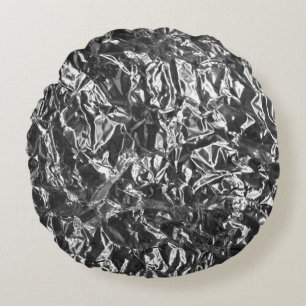 Aluminum Foil Metal Texture Round Pillow