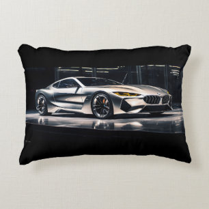 aluminum futuristic race car accent pillow