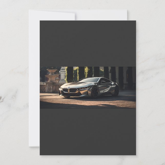 Aluminum Futuristic Race Car Invitation (Front)